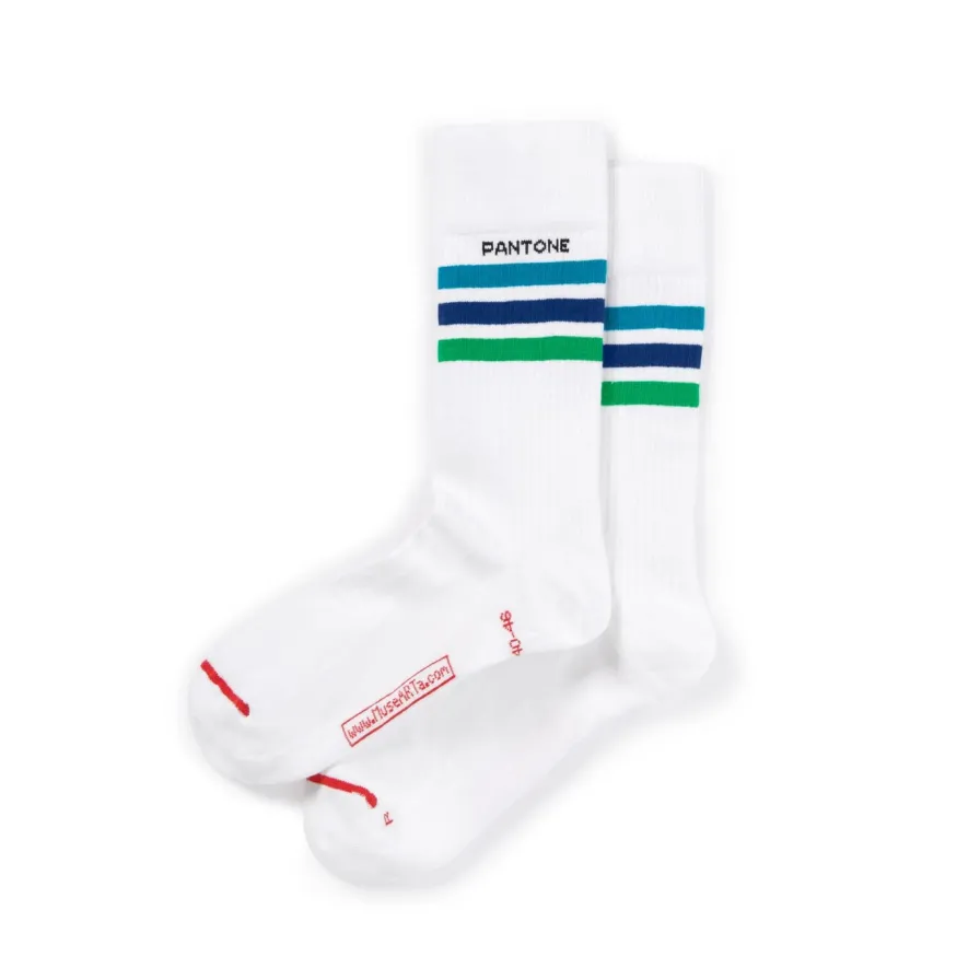 Clearance Chaussette Mixte Coloré - Multicolor Bleu - Coton Bio Chaussettes Et Collants