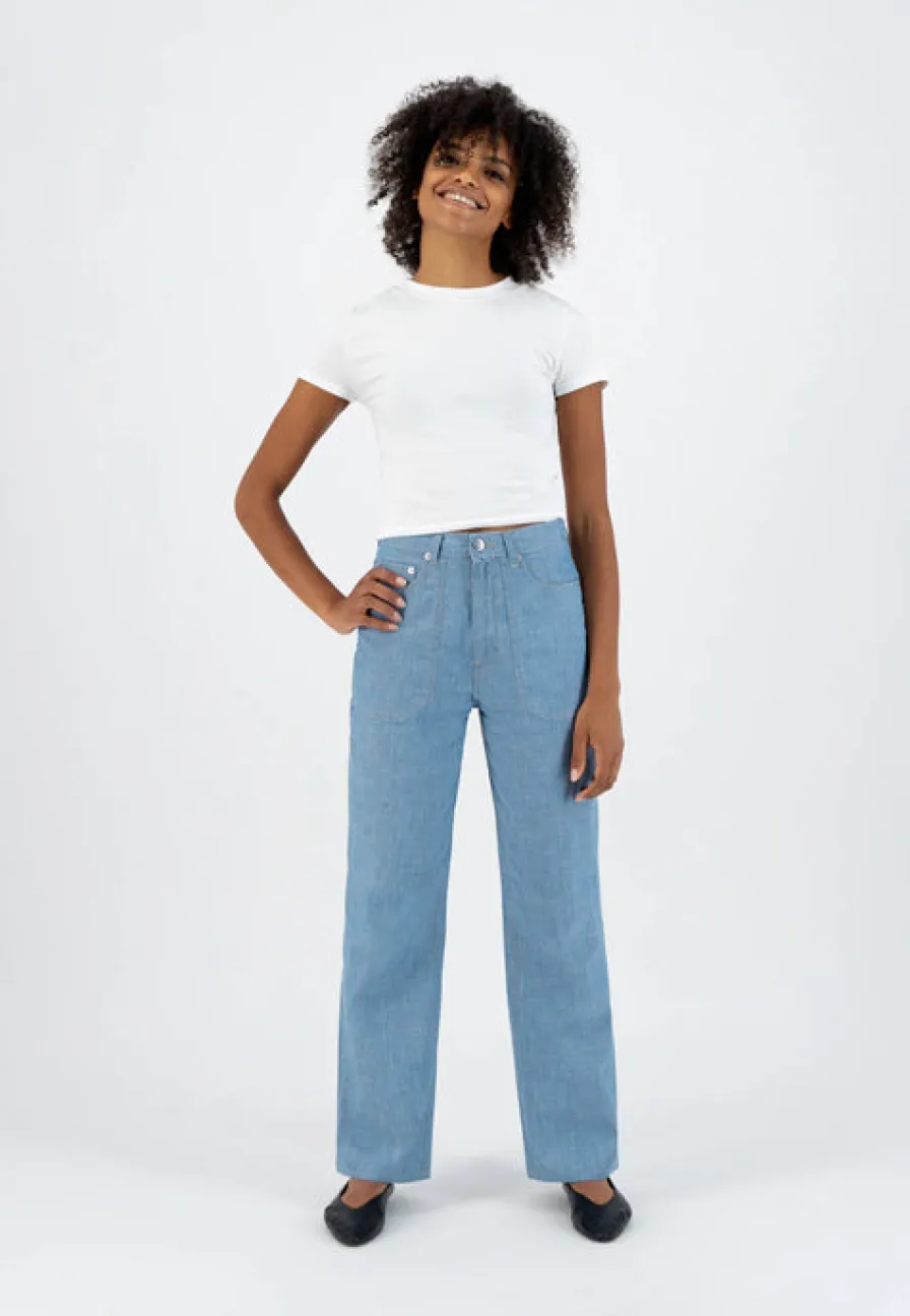 Cheap Jean Flaire taille haute Femme Bleu ciel | Femme Fin De Collection | Pantalons & Jeans