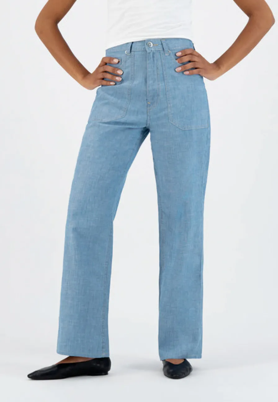 Cheap Jean Flaire taille haute Femme Bleu ciel | Femme Fin De Collection | Pantalons & Jeans