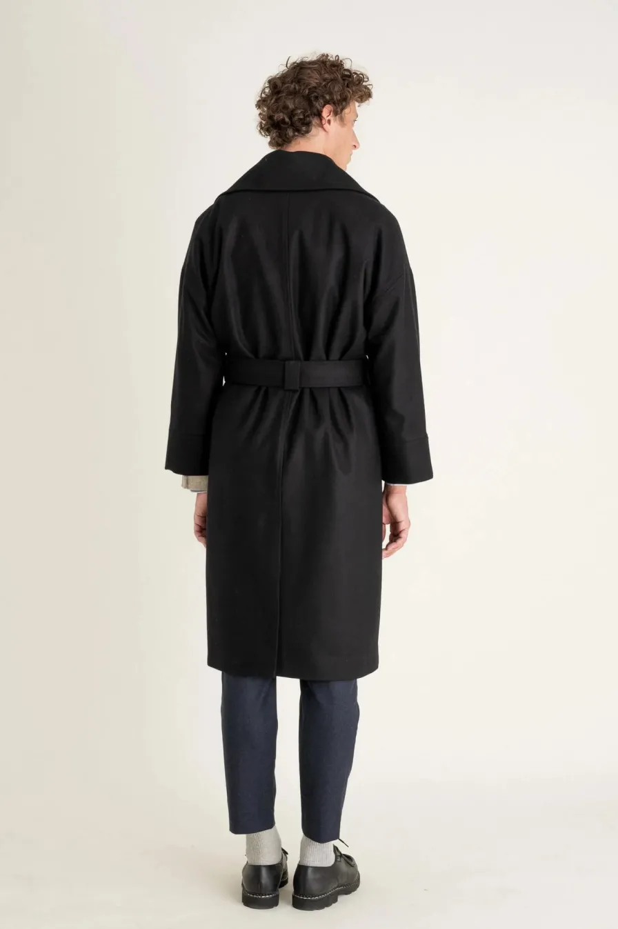 Flash Sale Manteau Long Mixte DEAN - En Laine - En Couleur Noir Femme Manteaux & Vestes