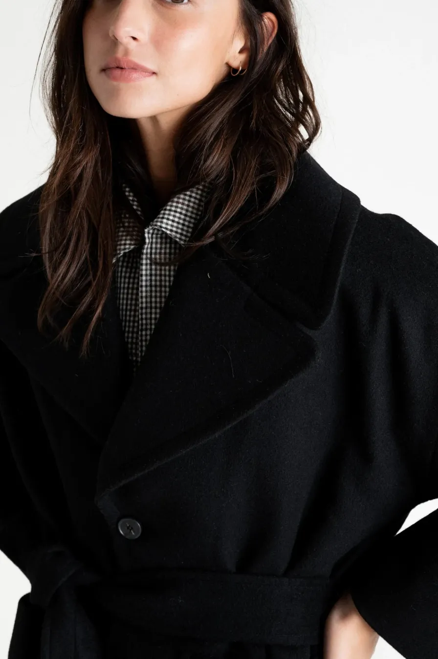Flash Sale Manteau Long Mixte DEAN - En Laine - En Couleur Noir Femme Manteaux & Vestes