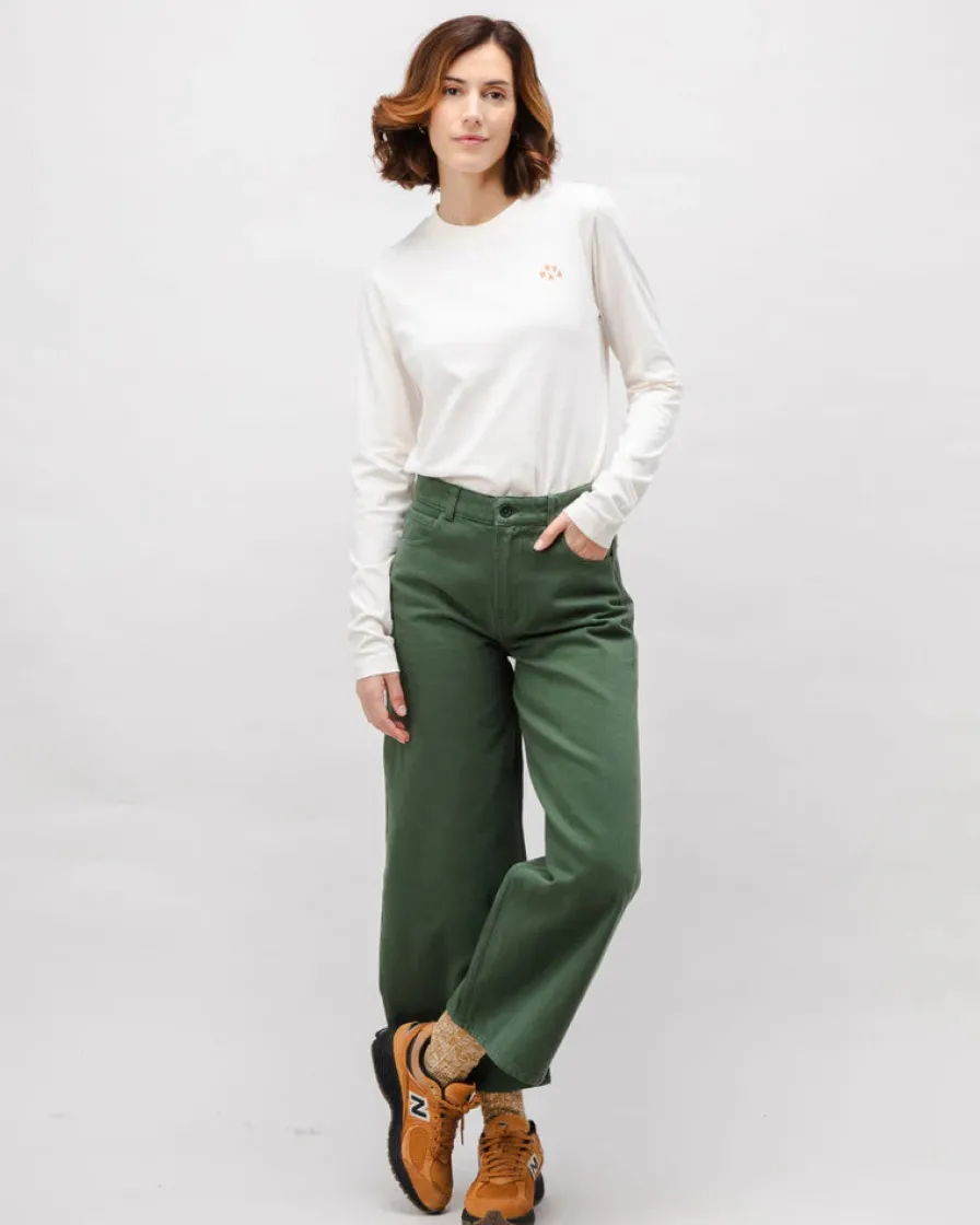 New Pantalon Wide Leg Femme - En Coton Bio Femme Pantalons & Jeans