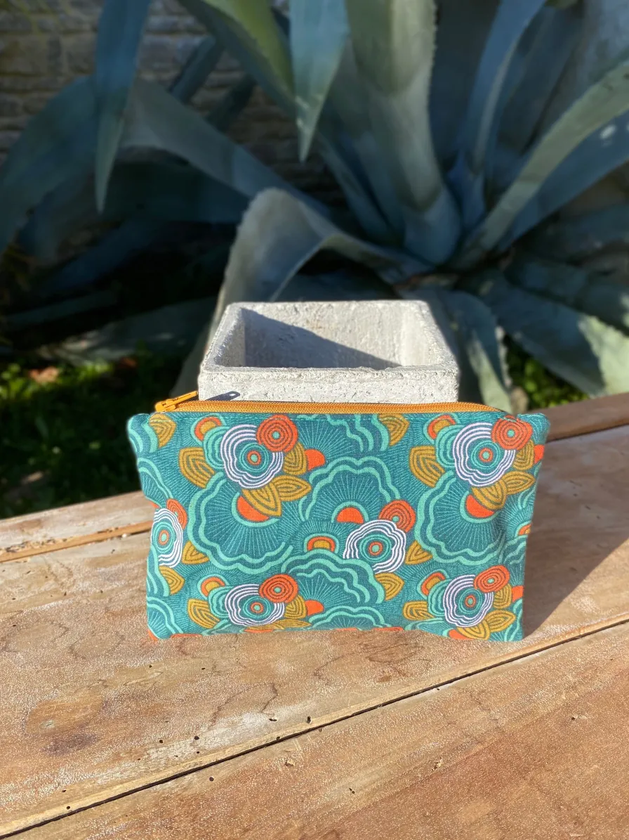 Cheap Pochette Alice fermeture éclair imprimé fleuri en Coton Biologique GOTS - Cousu à la main à l'Ile d'Oléron (France) ecoresponsable Petite Maroquinerie
