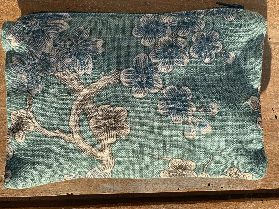 Sale Pochette Alice fermeture éclair imprimé fleuri en Coton Biologique GOTS - Cousu à la main à l'Ile d'Oléron (France) ecoresponsable Petite Maroquinerie