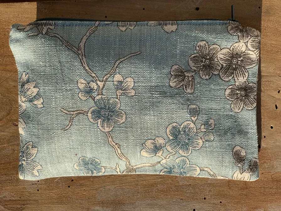 Sale Pochette Alice fermeture éclair imprimé fleuri en Coton Biologique GOTS - Cousu à la main à l'Ile d'Oléron (France) ecoresponsable Petite Maroquinerie