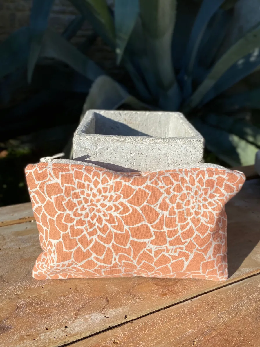 Cheap Pochette Alice fermeture éclair imprimé fleuri en Coton Biologique GOTS - Cousu à la main à l'Ile d'Oléron (France) ecoresponsable Petite Maroquinerie