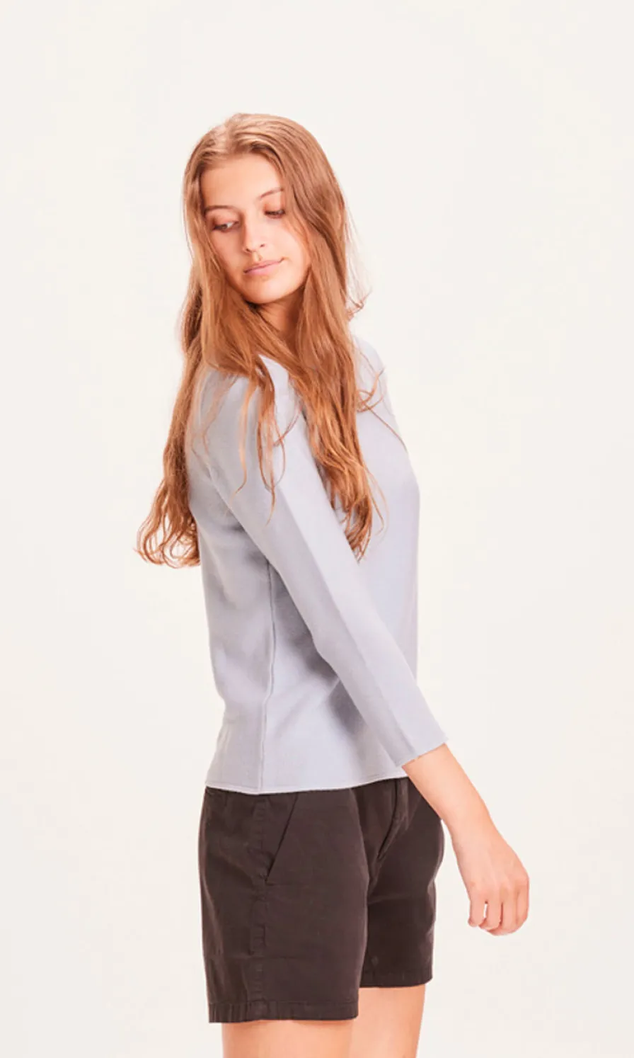 Fashion Pull manches trois quart Femme Bleu ciel | Femme Pulls & Sweats