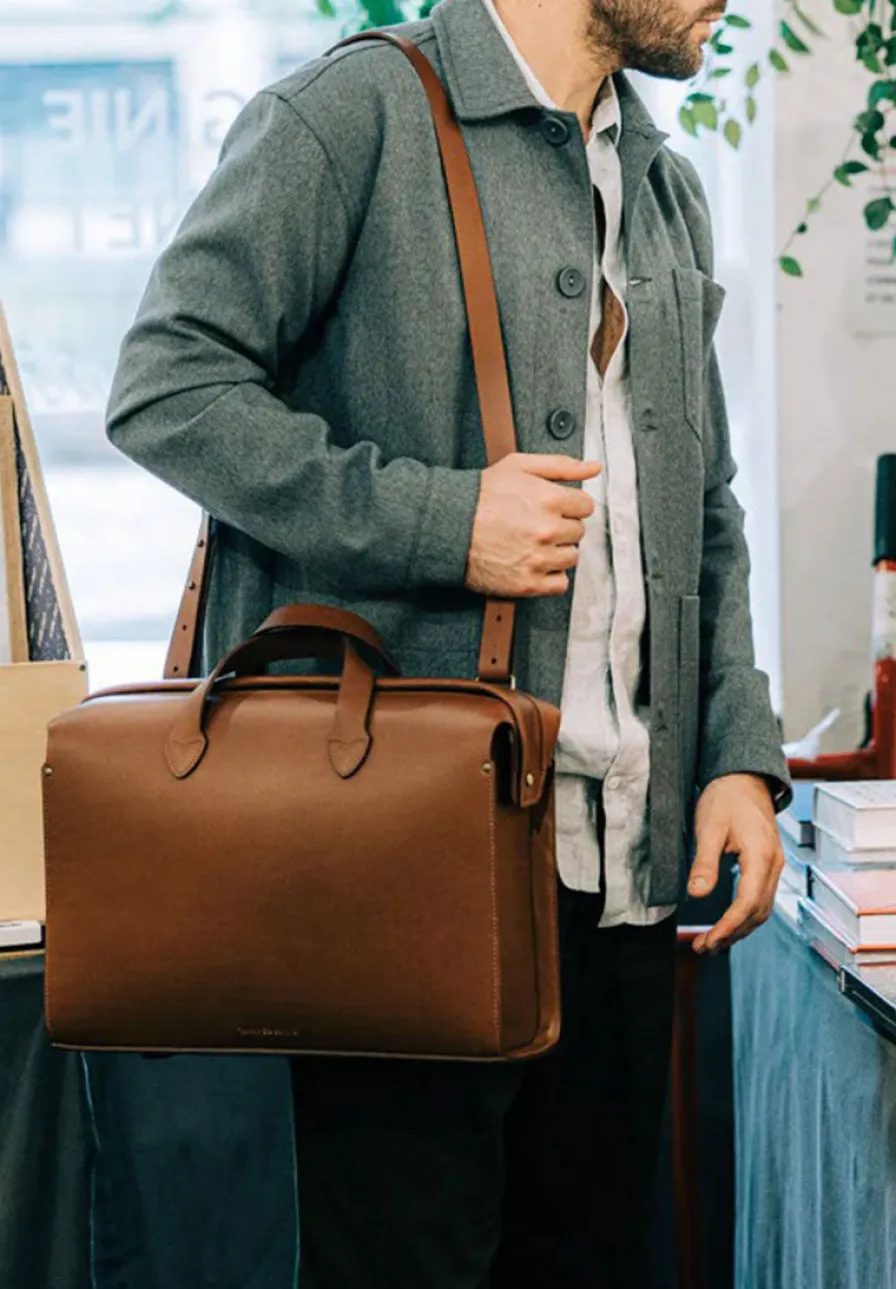 Store Sac cartable bandoulière Chocolat | Sacs Et Bananes