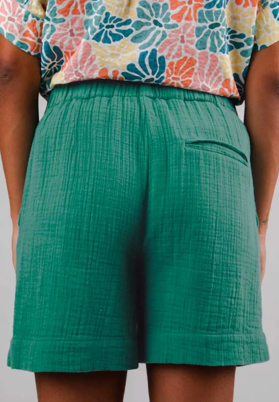 Online Short Gaze de coton Femme Bleu | Femme Fin De Collection | Jupes & Shorts
