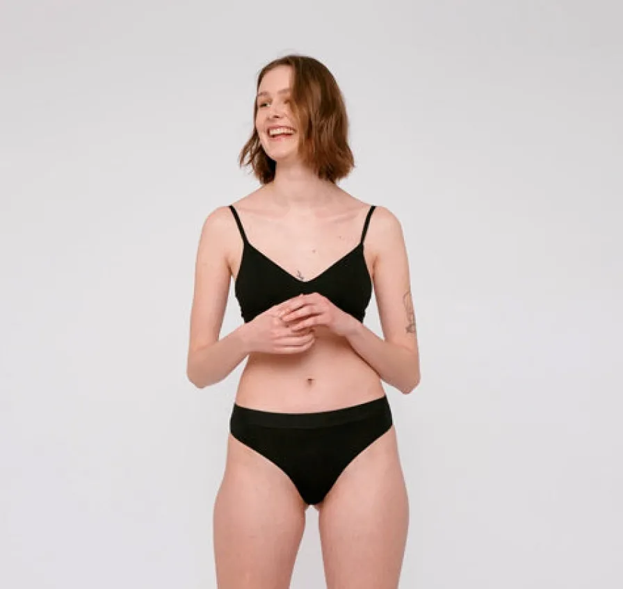 Online Tanga noir Lyocell | Femme Sous-vêtements