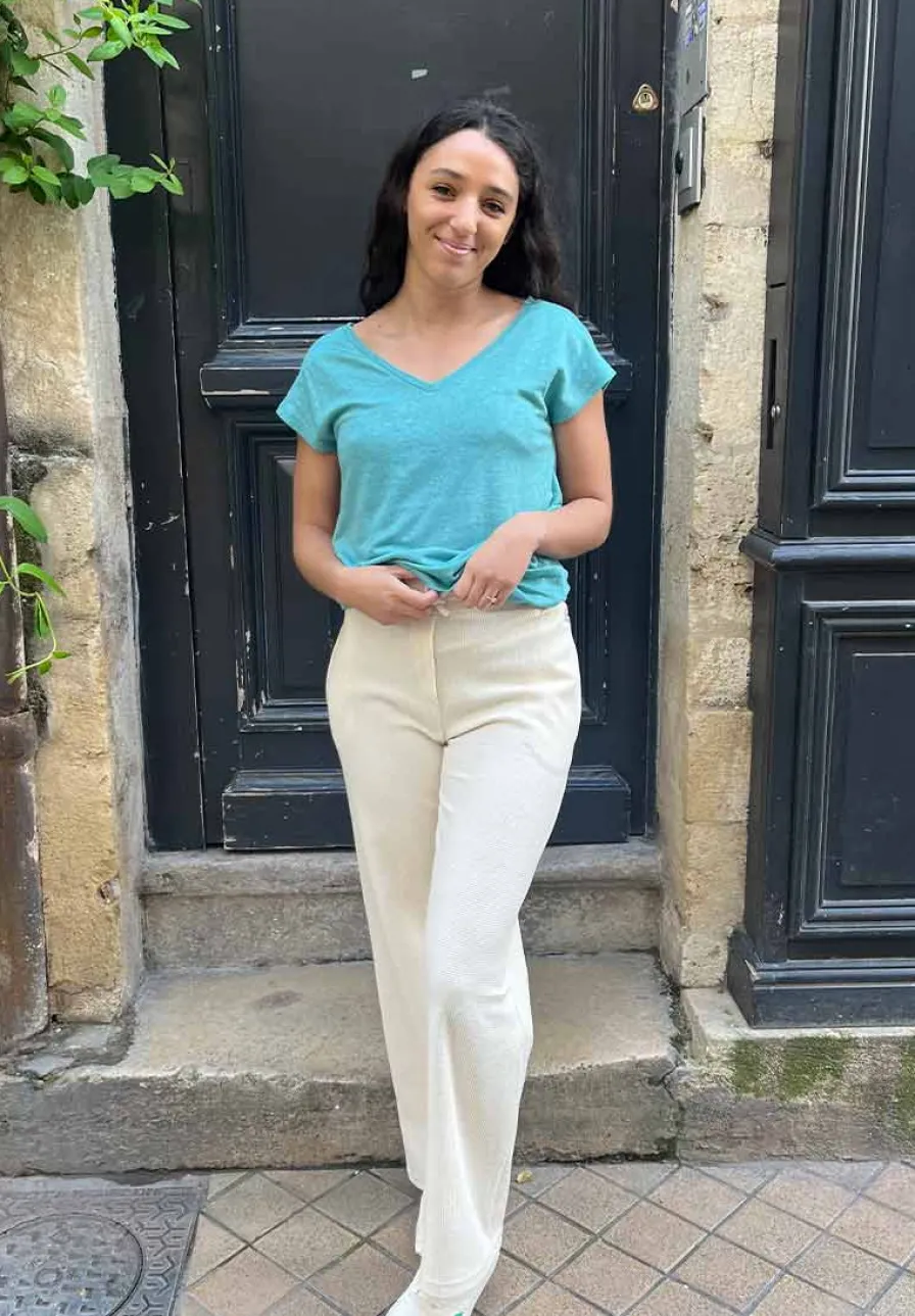 Flash Sale Tee-shirt Unicolor Coton Upcyclé | Femme Tops